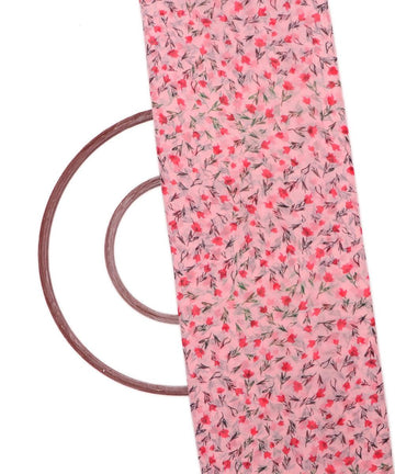 light pink colour floral print georgette fabric
